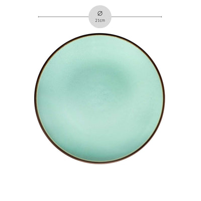 Weißer Dessertteller von Médard de Noblat aus der FEELING JADE Serie, elegante Tafelware aus Porzellan mit grünem Jade-Design