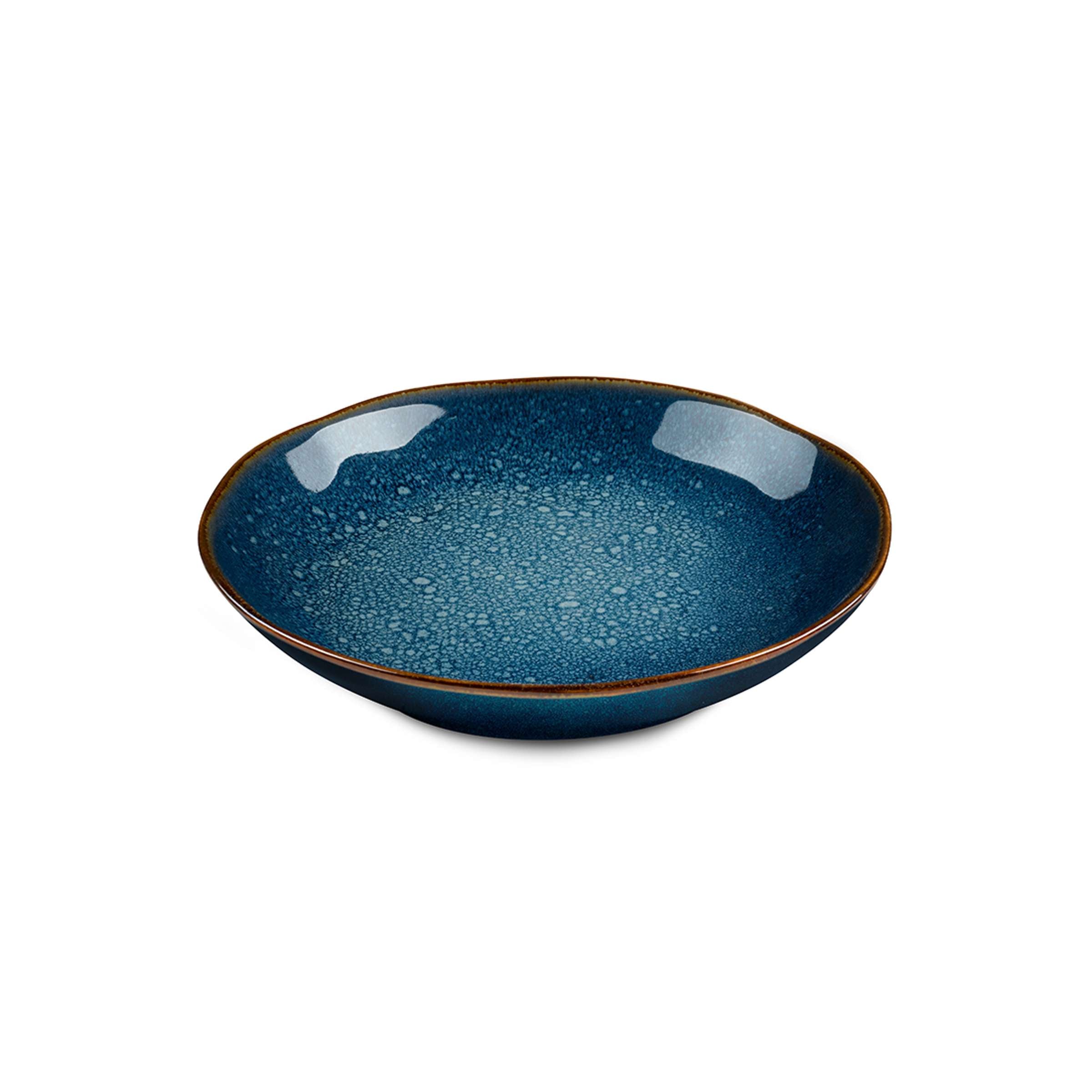 VERTIGO DENIM Salade- en pastabord blauw, bruin