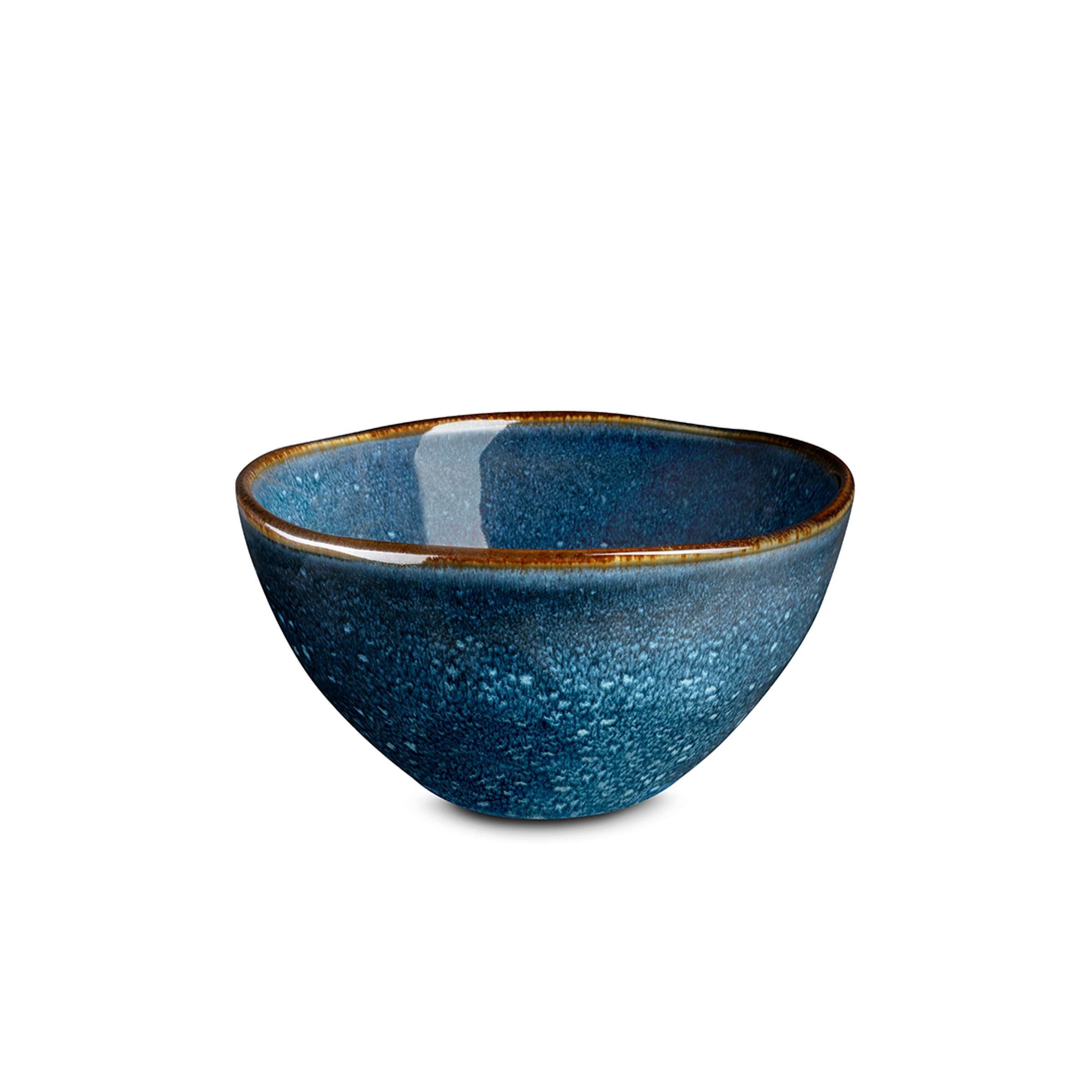 Blaue und braune VERTIGO DENIM Müslischale aus Médard de Noblat Geschirr, detailreiche Keramik-Tableware, stilvoll und robust.