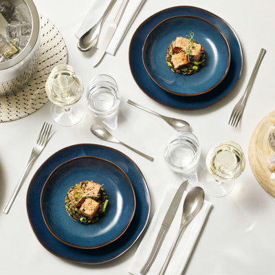 VERTIGO DENIM Salad Plate blue, brown
