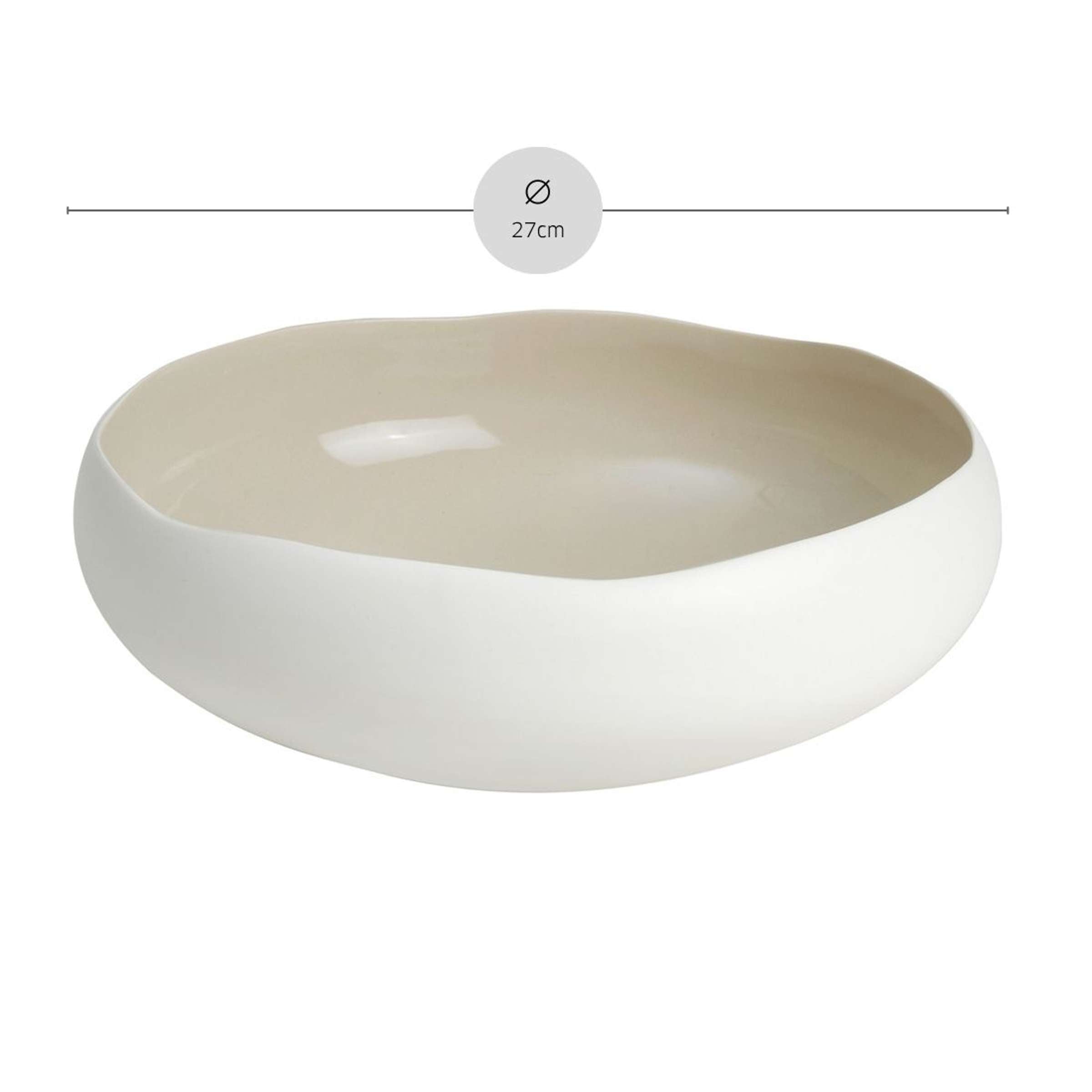 Weiße mittelgroße OSLO LINEN Schüssel von Médard de Noblat aus hochwertigem Geschirr, ideal für den Tisch.