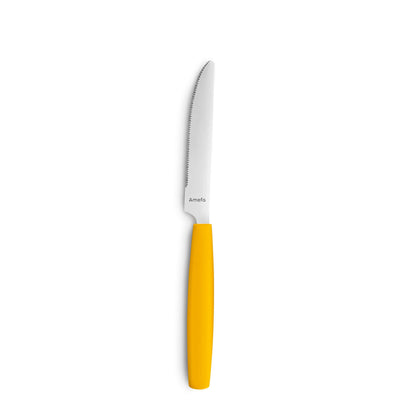 Amefa VALOA 16-teiliges gelbes Besteckset mit Messer, Gabel, Löffel und Teelöffel, moderne Küchenutensilien, farbiges Design