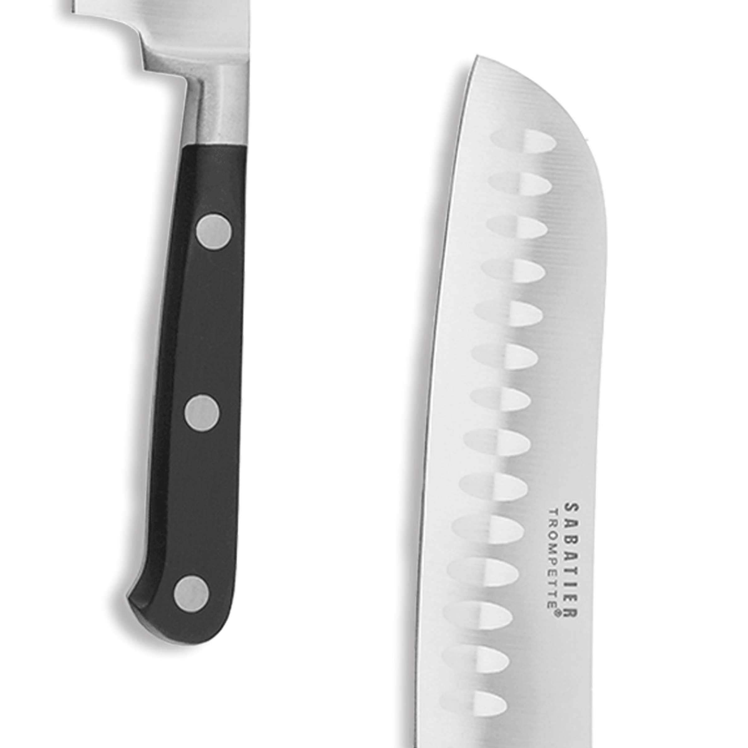 Sabatier Santokumesser von Richardson Sheffield, scharfes Küchenmesser mit Holzgriff, perfekt für Gemüse und Fleisch.