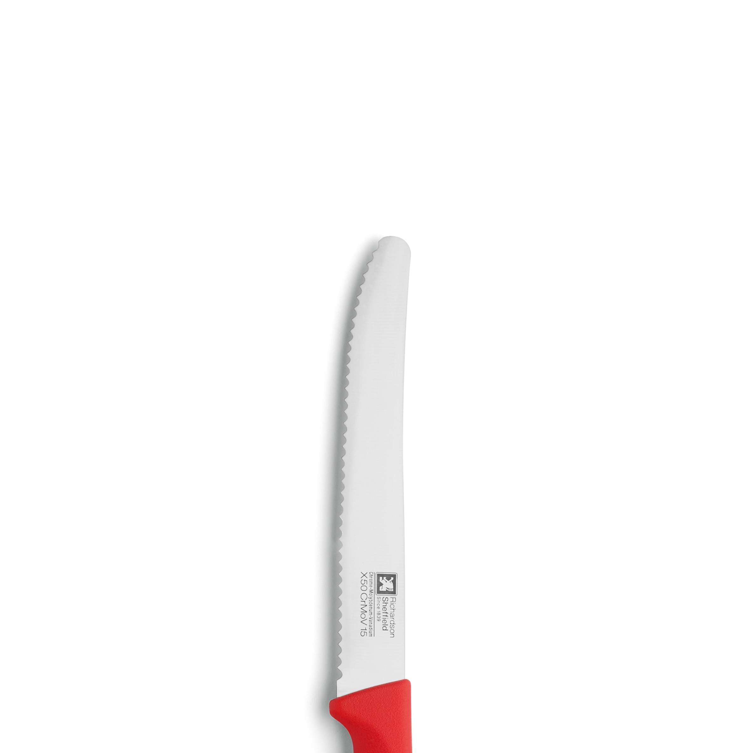 Zweiteschneide-Set mit zwei Tomatenmessern von Richardson Sheffield, scharfe Küchenmesser für präzises Schneiden.