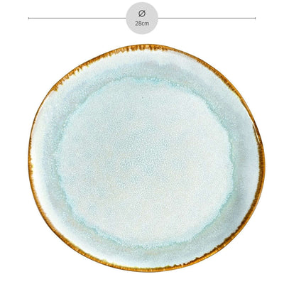 Médard de Noblat SHADOW AQUA Speiseteller in Blau und Grau, elegantes Geschirr für den Esstisch, detailreiche Oberflächenstruktur