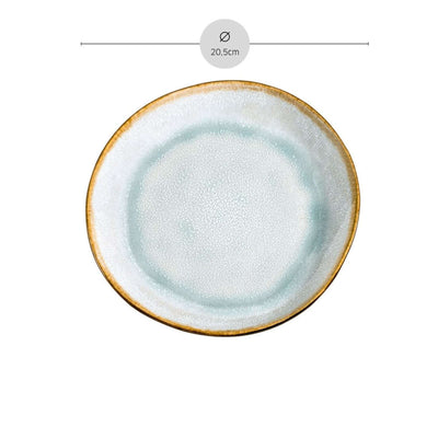 Dessertteller von Médard de Noblat, Shadow Aqua in Blau und Grau, elegantes Geschirr für den Tisch, detailreiche Keramikgestaltung