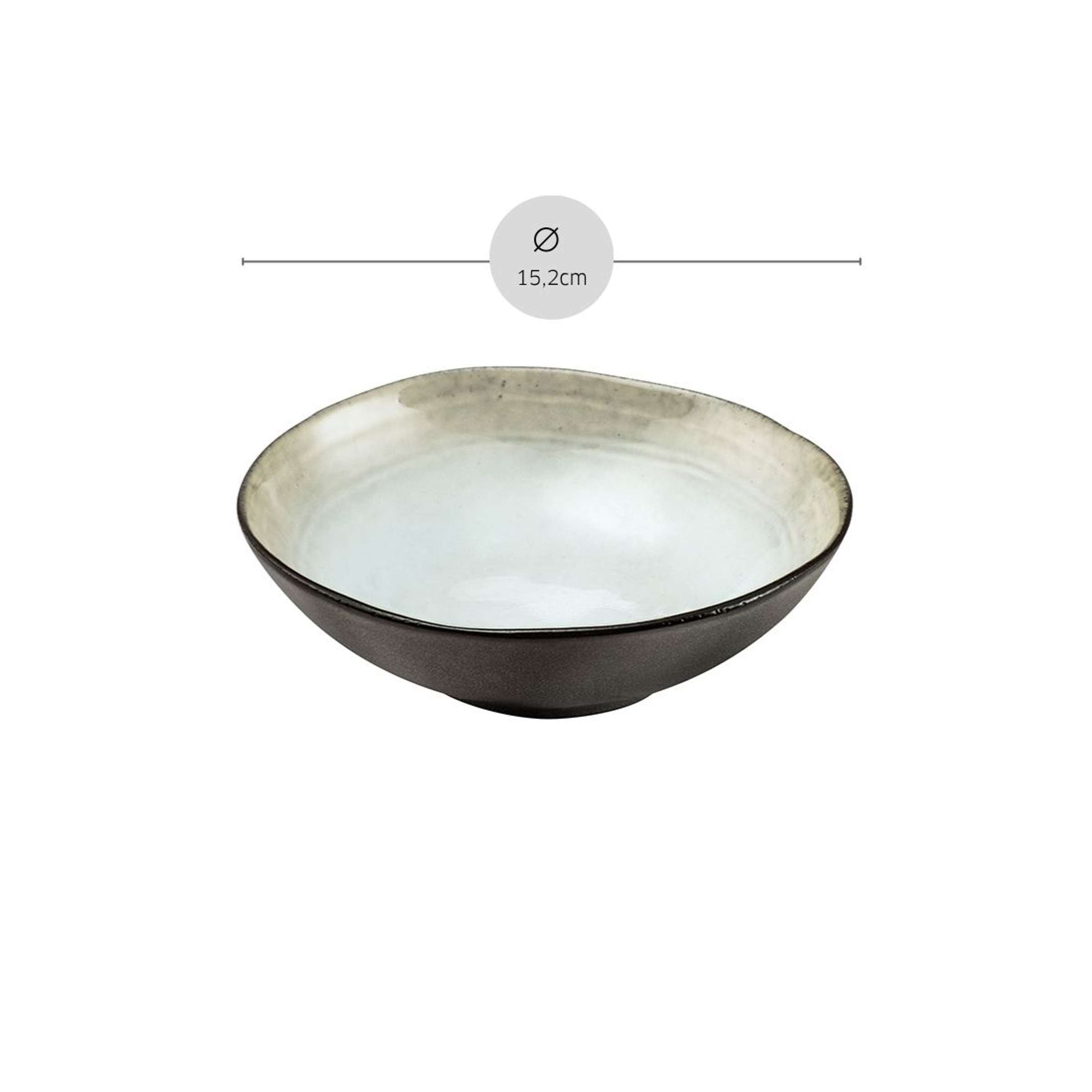 Große graue und weiße SHADOW NACRE Schüssel aus Geschirr von Médard de Noblat, elegante Tafelware, Nahaufnahme