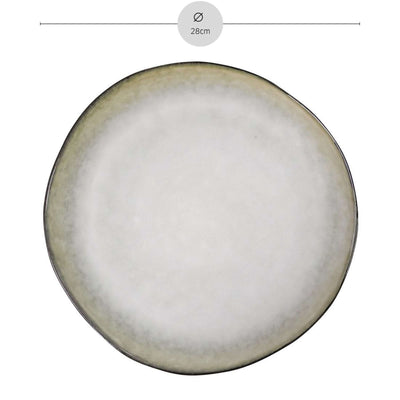 Grauer und weißer Speiseteller aus der SHADOW NACRE Serie von Médard de Noblat, elegante Tafelware für den Essbereich