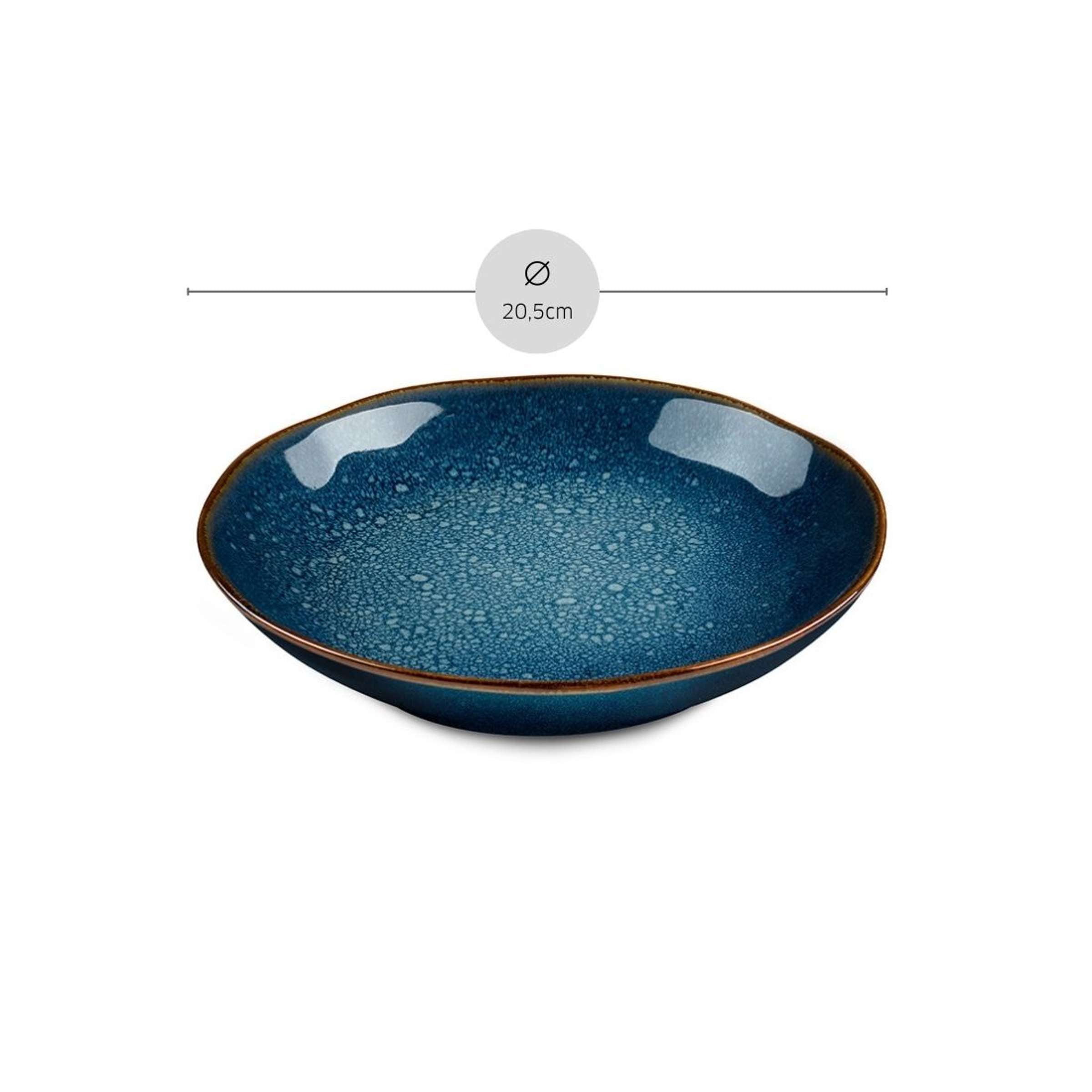 VERTIGO DENIM Salad Plate blue, brown