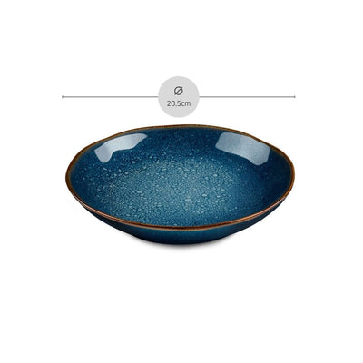 VERTIGO DENIM Salad Plate blue, brown