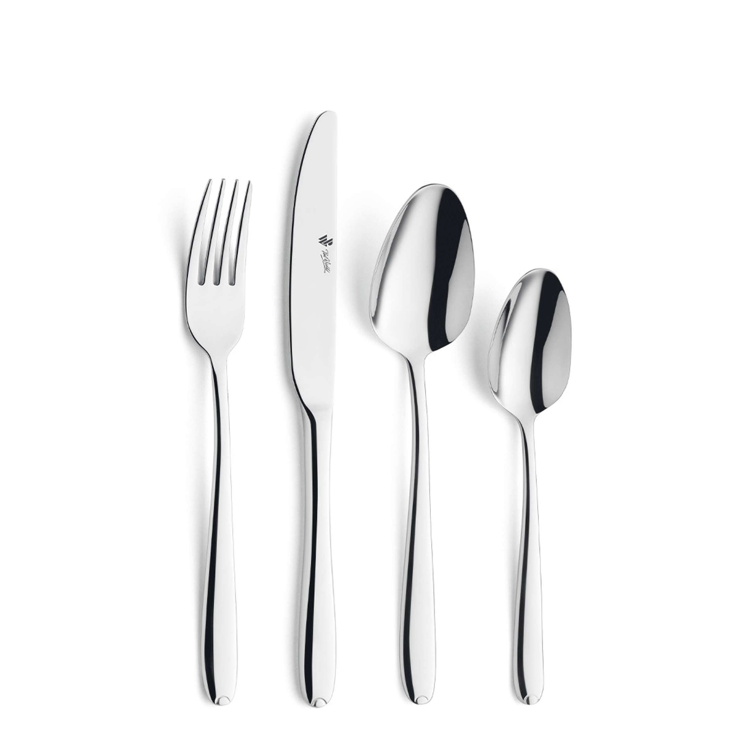 Kinderbesteck-Set von Paul Wirths, 4-teilig, aus Edelstahl, mit kindgerechtem Design für kleine Hände.