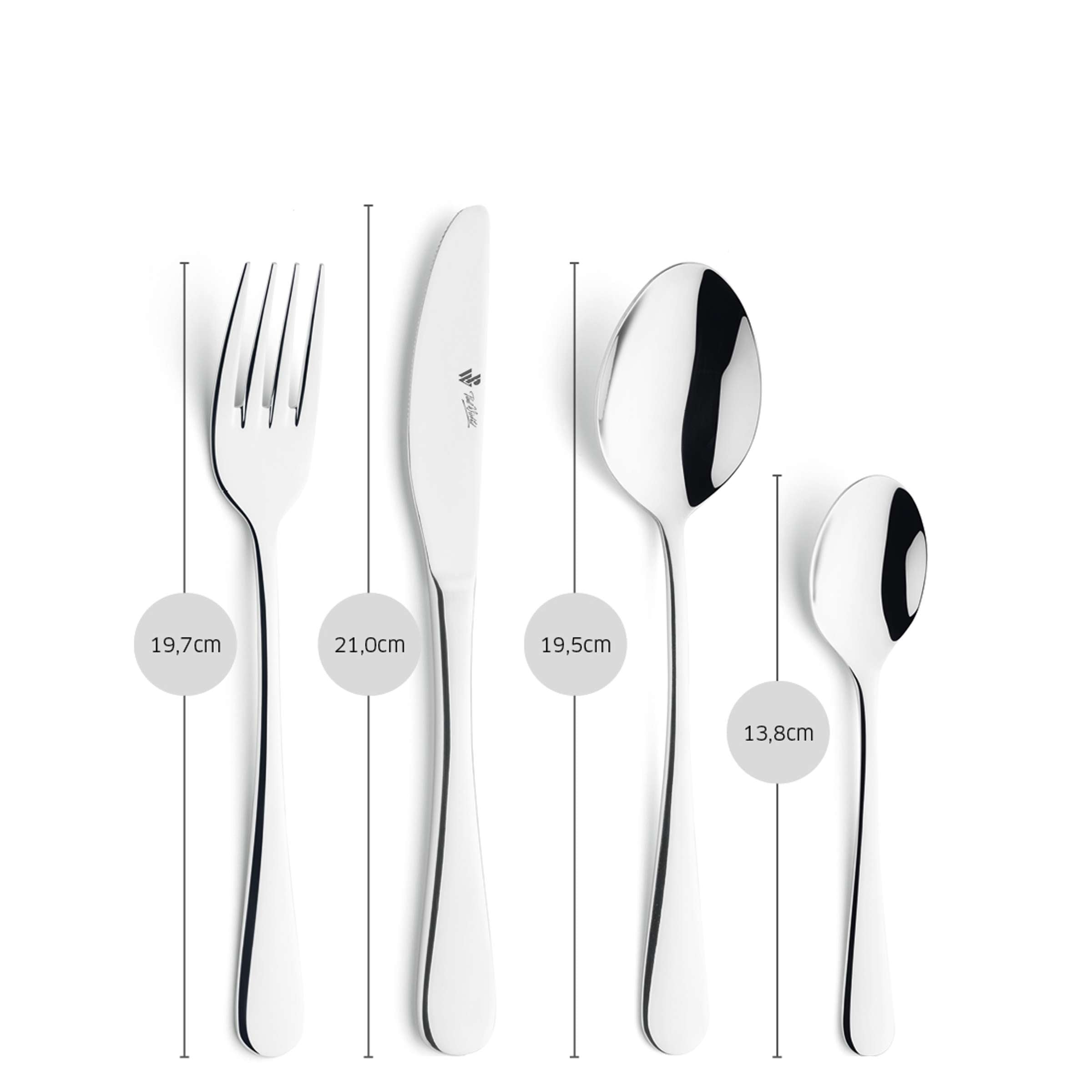 RHODOS Besteckset 24-teilig von Paul Wirths, Edelstahl Besteck für 6 Personen mit Messer, Gabel, Löffel und Teelöffel.