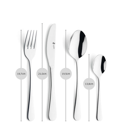 RHODOS Besteckset 24-teilig von Paul Wirths, Edelstahl Besteck für 6 Personen mit Messer, Gabel, Löffel und Teelöffel.