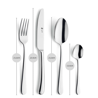Paul Wirths BLUES Besteckset, 24-teilig, Edelstahl, Messer, Gabeln, Löffel, elegantes Besteck für den Alltag