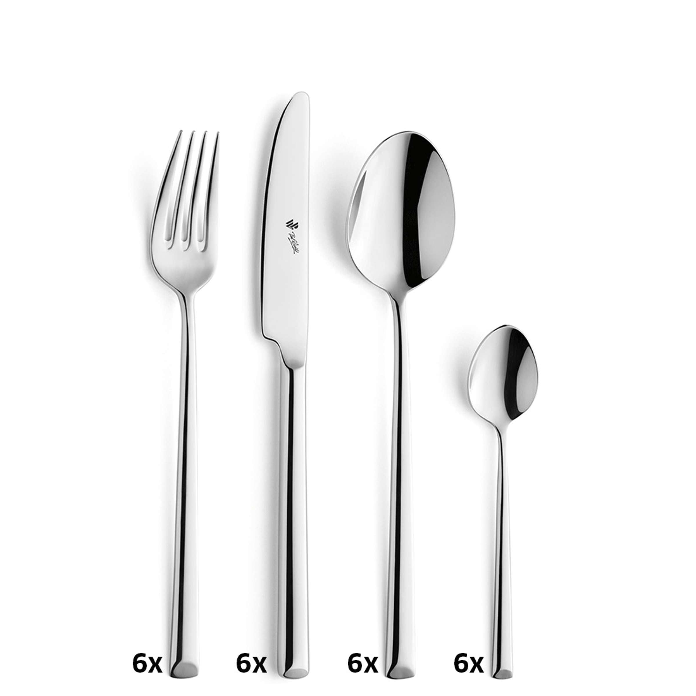 VIVENDI Besteckset 24-teilig, Paul Wirths, Edelstahl Besteck mit Messer, Gabel, Löffel für Dining und Gäste.