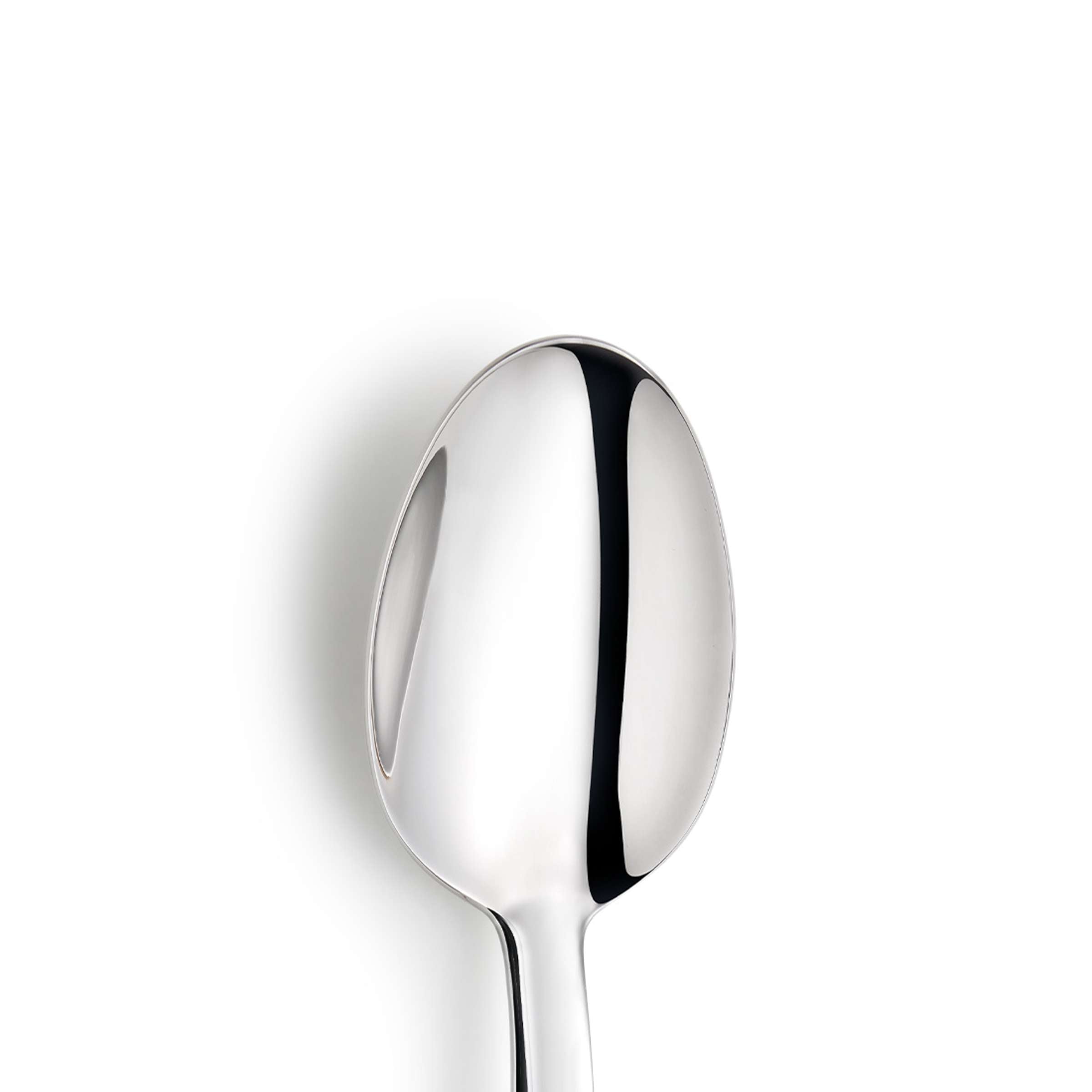 Ein einzelner AURA Menülöffel von Paul Wirths aus Edelstahl, mit elegantem Design und glänzender Oberfläche.