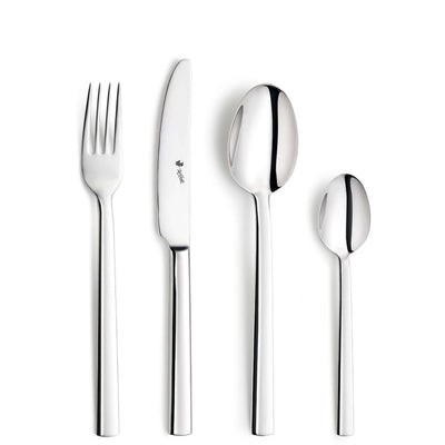 Elegantes 24-teiliges AURA Besteckset von Paul Wirths mit Messer, Gabel, Löffel und Teelöffel für stilvollen Tisch.