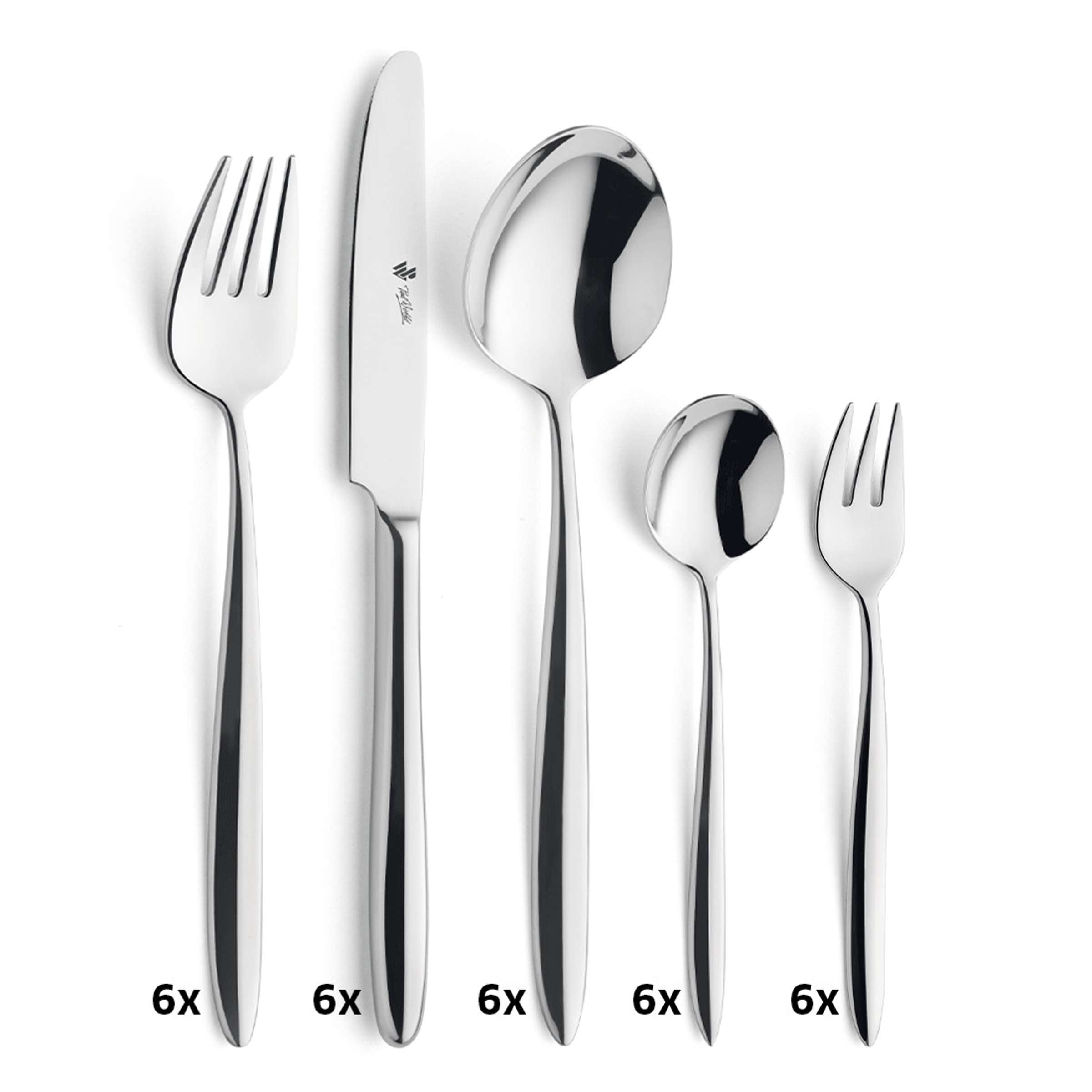 Paul Wirths ROMA Besteckset, 30-teilig, mit Messer, Gabel, Löffel und Teelöffel aus Edelstahl, elegant gestaltet.