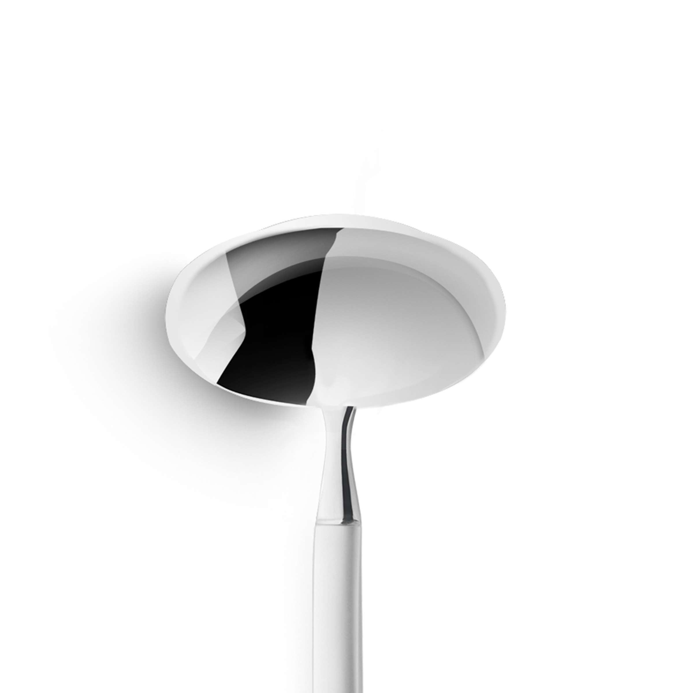 Paul Wirths Bali Suppenschöpfer aus mattem Edelstahl, einzelner Löffel für Suppen und Servieren, modernes Design