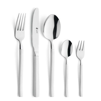 30-teiliges Paul Wirths BALI Besteckset aus mattem Edelstahl, zeigt Messer, Gabeln, Löffel und Teelöffel in elegantem Design
