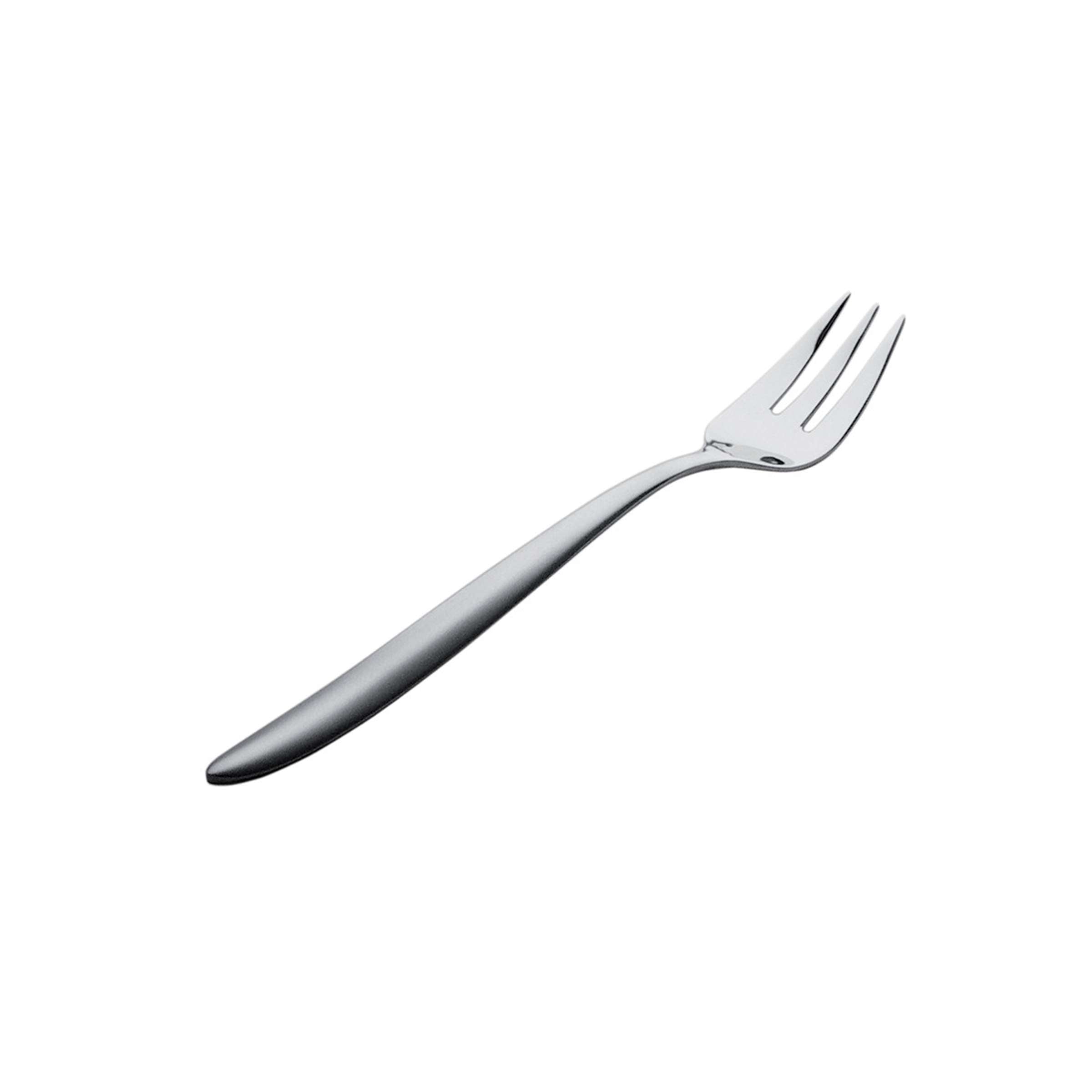 Paul Wirths ROMA Kuchengabel, mattierte EinzELgabel aus Besteckset, elegante Edelstahl-Kuchengabel, detaillierte Ansicht