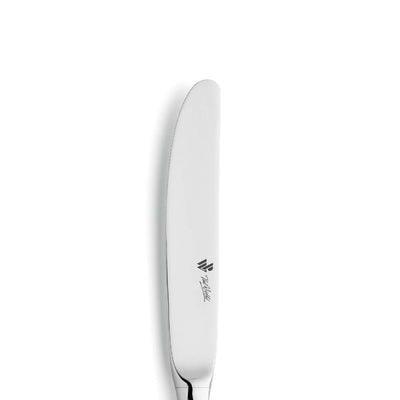 Paul Wirths CHIPPENDALE Menümesser mit Hohlheft, hochwertiges Messer für den gedeckten Tisch, Nahaufnahme der Klinge und Hohlheft.