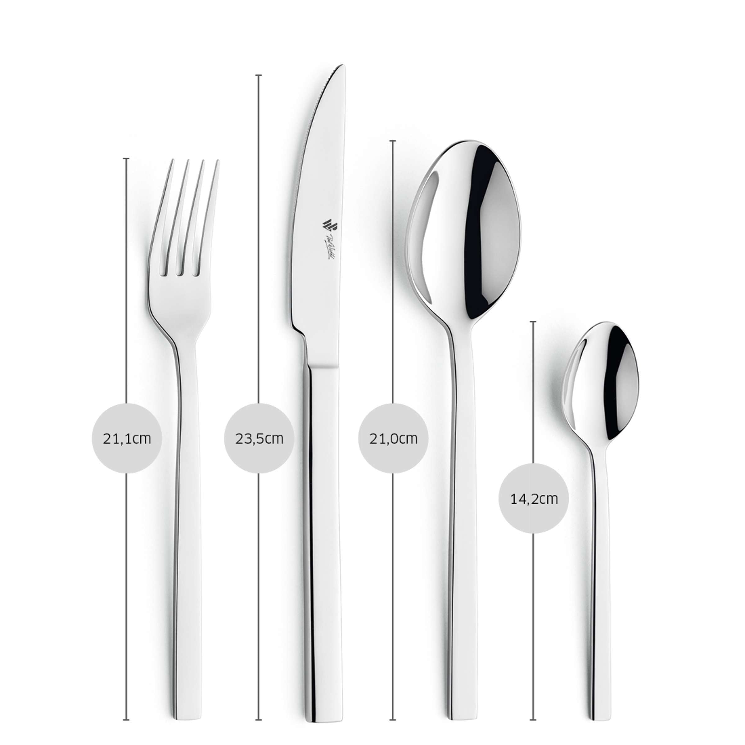 Paul Wirths EDGE Besteckset, 24-teilig, enthält Messer, Gabeln, Löffel aus Edelstahl, elegant und langlebig für den täglichen Gebrauch