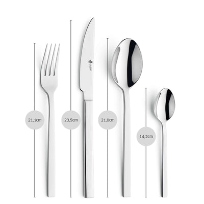 Paul Wirths EDGE Besteckset, 24-teilig, enthält Messer, Gabeln, Löffel aus Edelstahl, elegant und langlebig für den täglichen Gebrauch