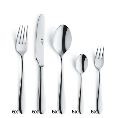 NOVA Besteckset 30-teilig von Paul Wirths, Edelstahl Besteck mit Messer, Gabel, Löffel und Teelöffel, elegante Küchenutensilien