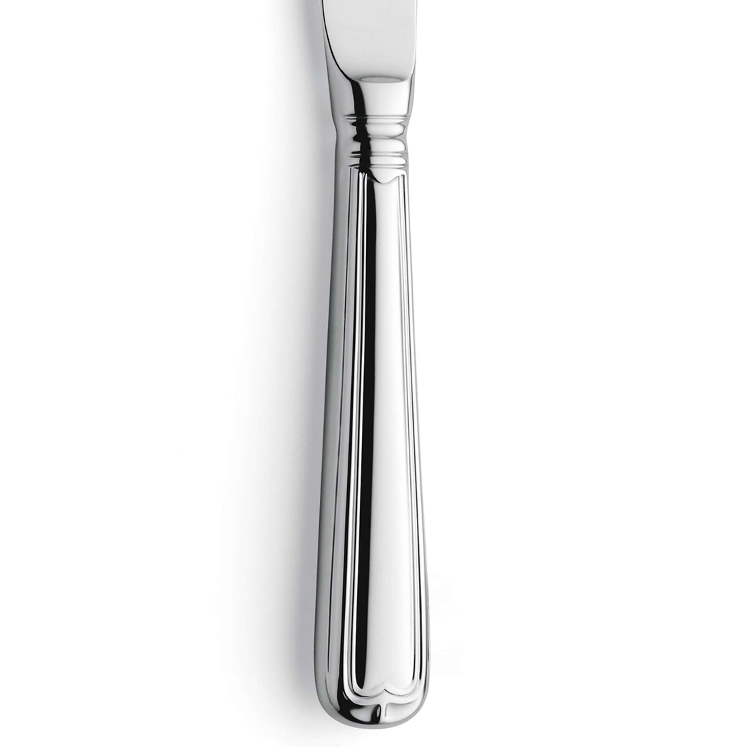 Augsburger Faden Menümesser von Paul Wirths, Hohlheft, elegantes Edelstahlmesser für den Tisch, Nahaufnahme
