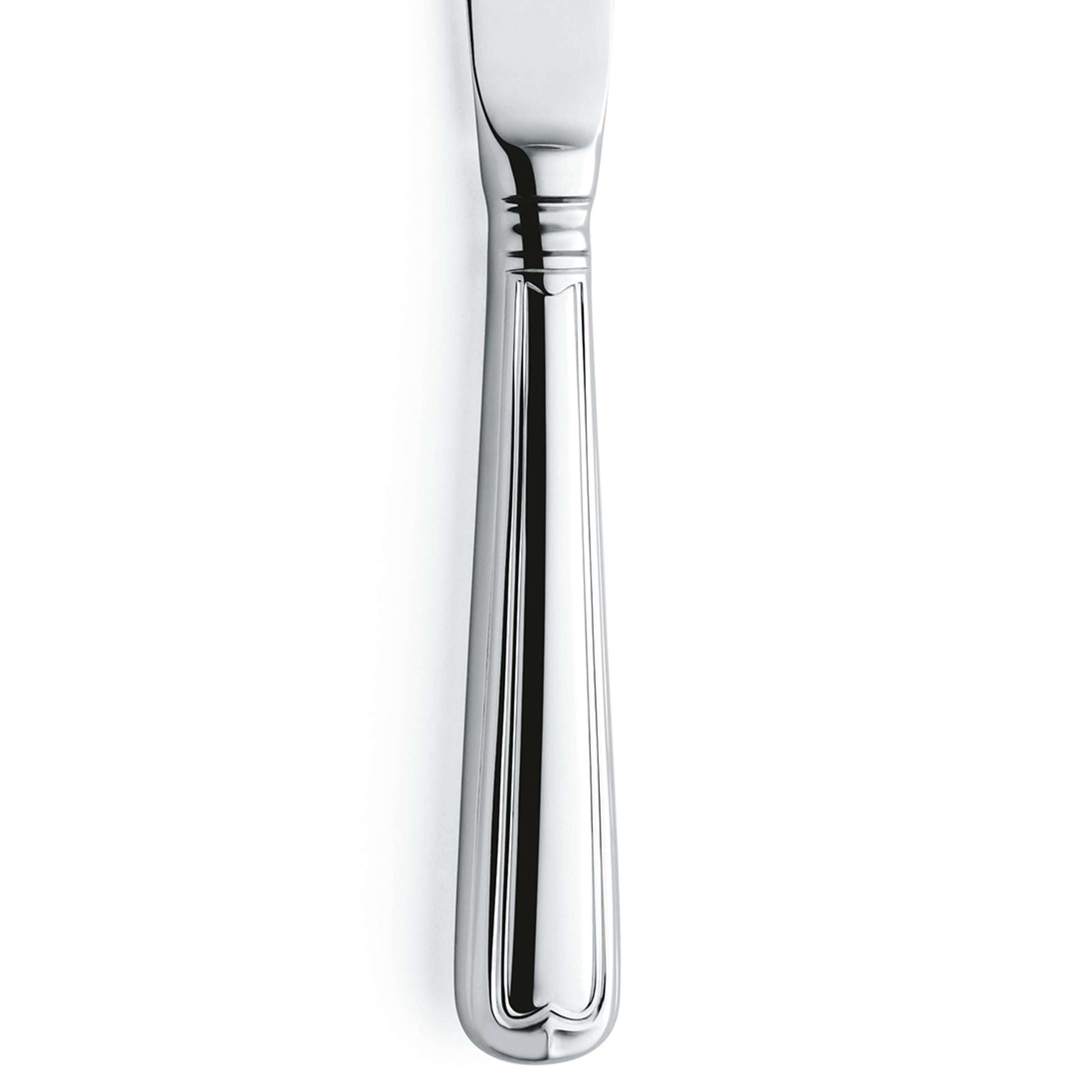 Augsburger Faden Menümesser von Paul Wirths, Vollheft, elegantes Messer für den Tisch, detailreiche Nahaufnahme