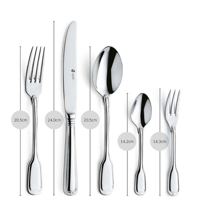 60-teiliges Paul Wirths AUGSBURGER FADEN Besteckset mit Messer, Gabel und Löffel aus Edelstahl, elegant und hochwertig.