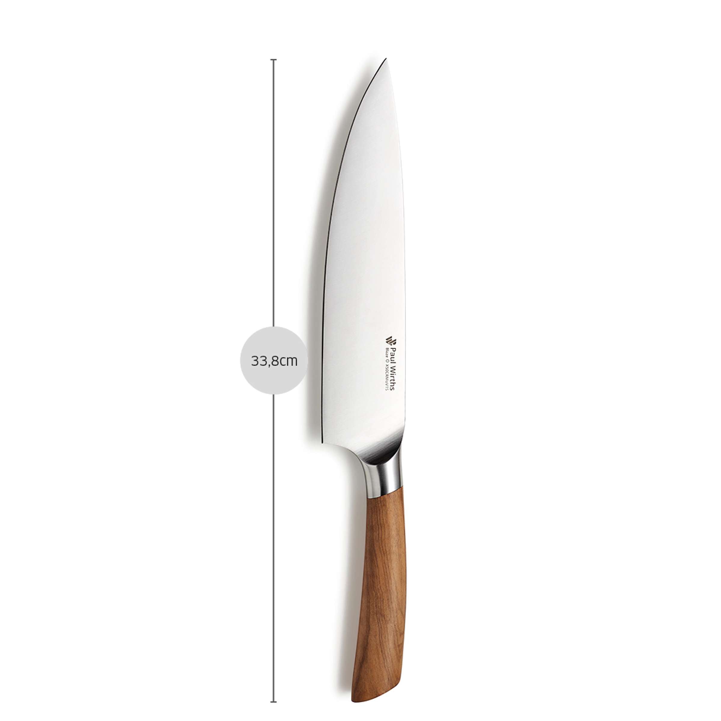 Schneidklinge des BLAZE Kochmessers von Paul Wirths, scharfes Küchenmesser mit ergonomischem Griff, ideal zum Schneiden in der Küche
