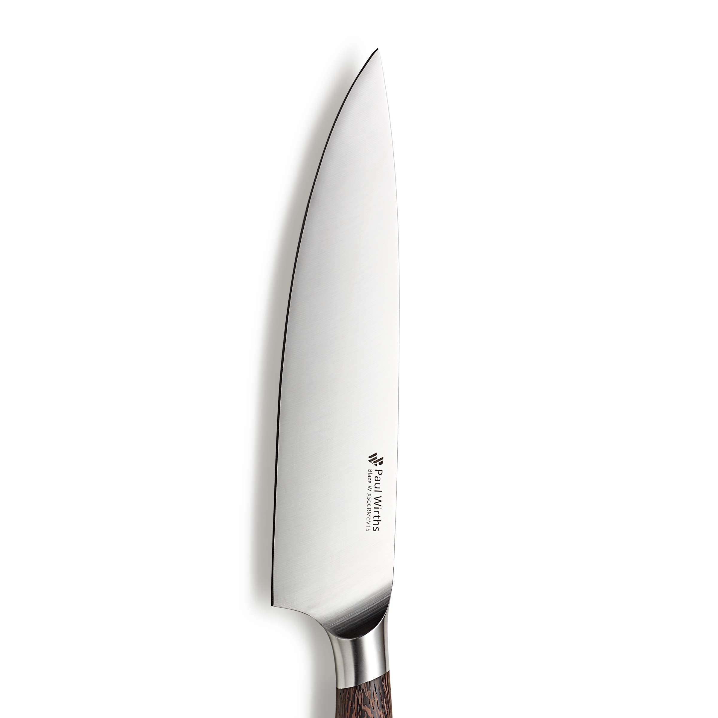 Scharfes Paul Wirths BLAZE Kochmesser mit Edelstahlklinge und ergonomischem Griff, ideal für präzises Schneiden in der Küche
