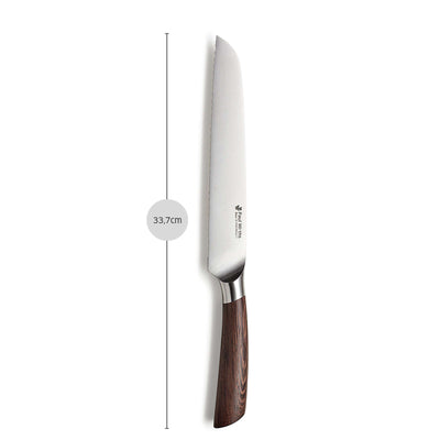 Scharfes Paul Wirths BLAZE Brotmesser aus Edelstahl mit ergonomischem Griff, ideal zum Schneiden von Brot.