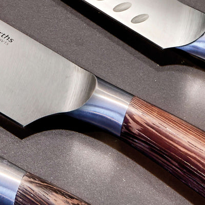 Paul Wirths BLAZE Santokumesser aus Wenge-Holz mit scharfer Klinge für präzises Schneiden in der Küche