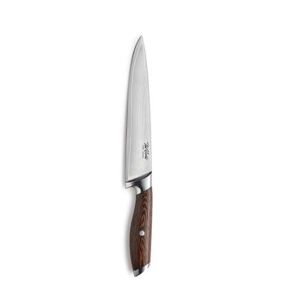 Schmales FARA Tranchiermesser von Paul Wirths mit scharfer Klinge zum Tranchieren von Fleisch, in einer Küchenumgebung.