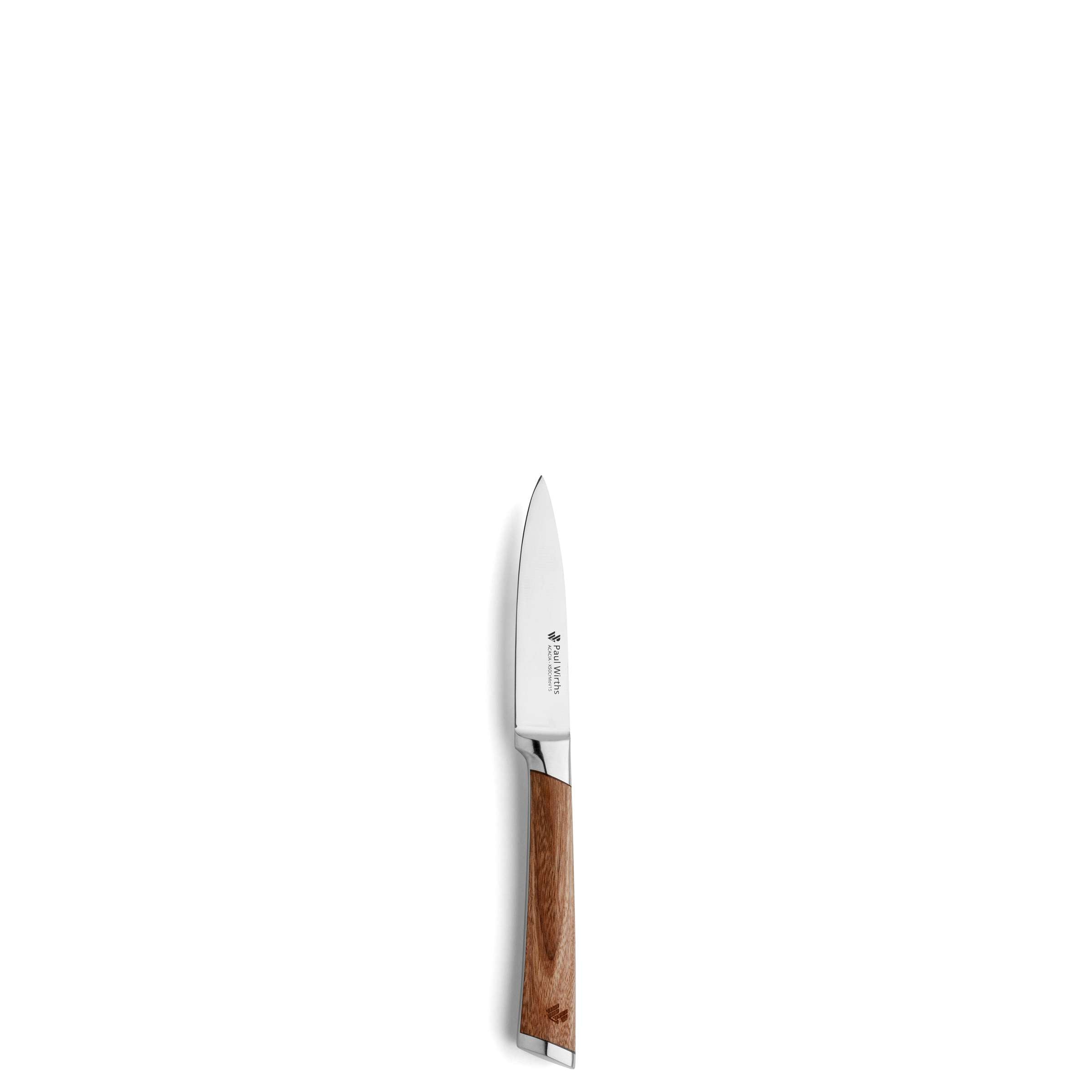 Paul Wirths Acacia Messerblock mit fünf Messern, Holzdesign, stabile Aufbewahrung für Küchenmesser, elegante Küchenzubehör.