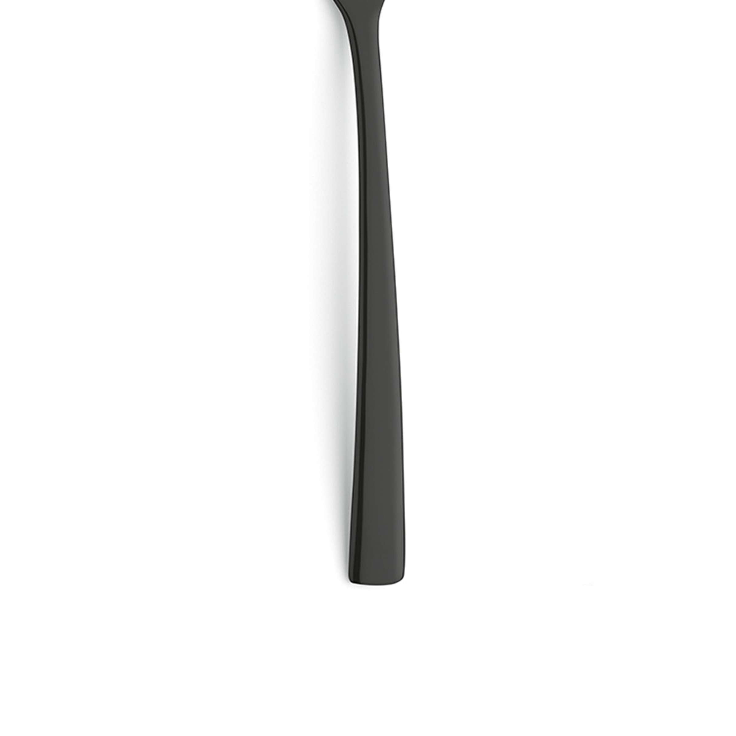 Schwarze PVD-Menügabel von Paul Wirths, elegantes Besteck aus Edelstahl, zeigt einzelne Gabel mit vier Zinken auf weißem Hintergrund.