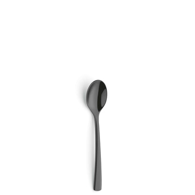 Schwarz PVD Besteckset 4-teilig von Paul Wirths, elegantes Cutlery Set mit Messer, Gabel, Löffel und Teelöffel auf weißem Hintergrund.
