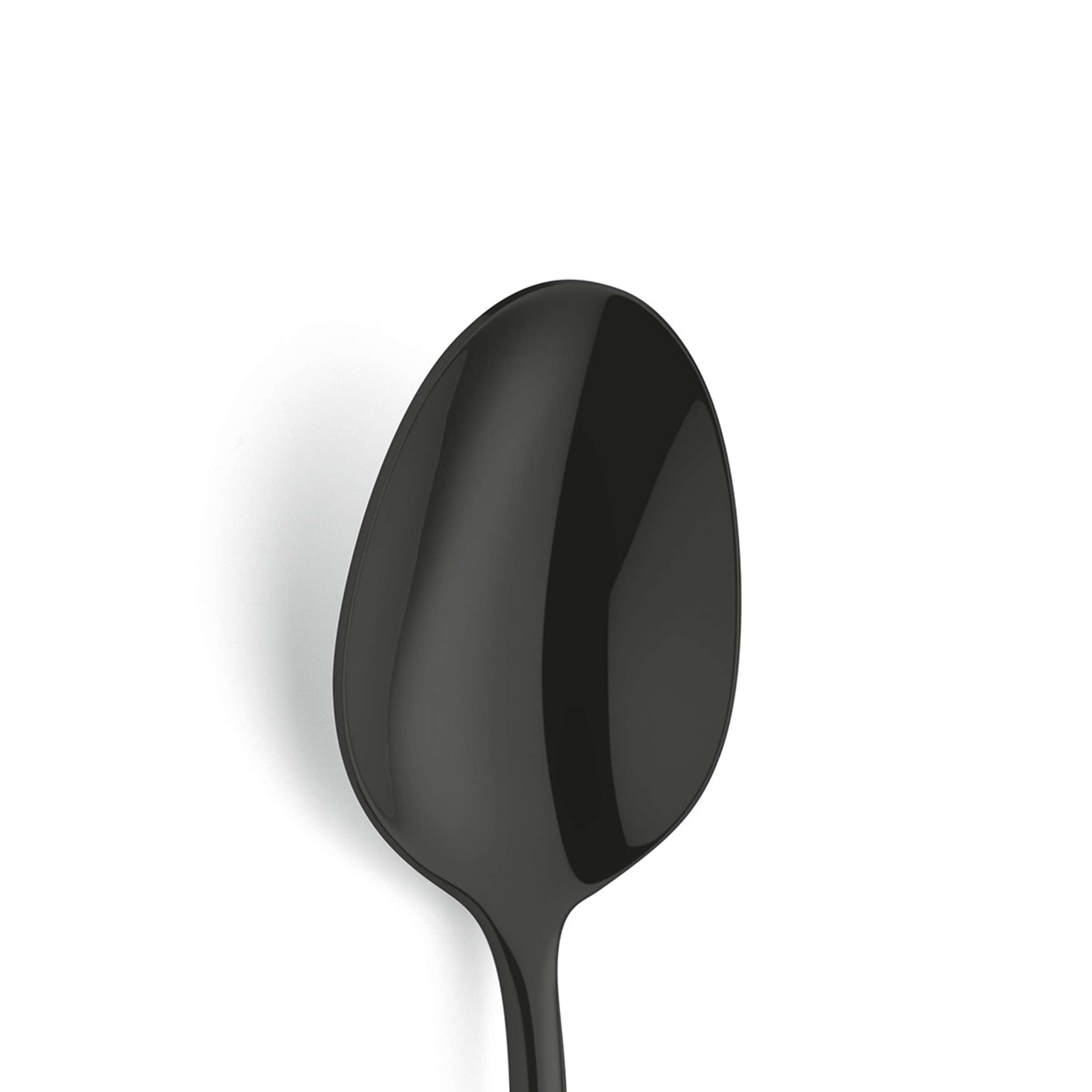 Schwarzer VIVENDI Menülöffel von Paul Wirths, PVD-beschichtet, Einzelstück, elegante Besteck-Design, glänzendes Finish