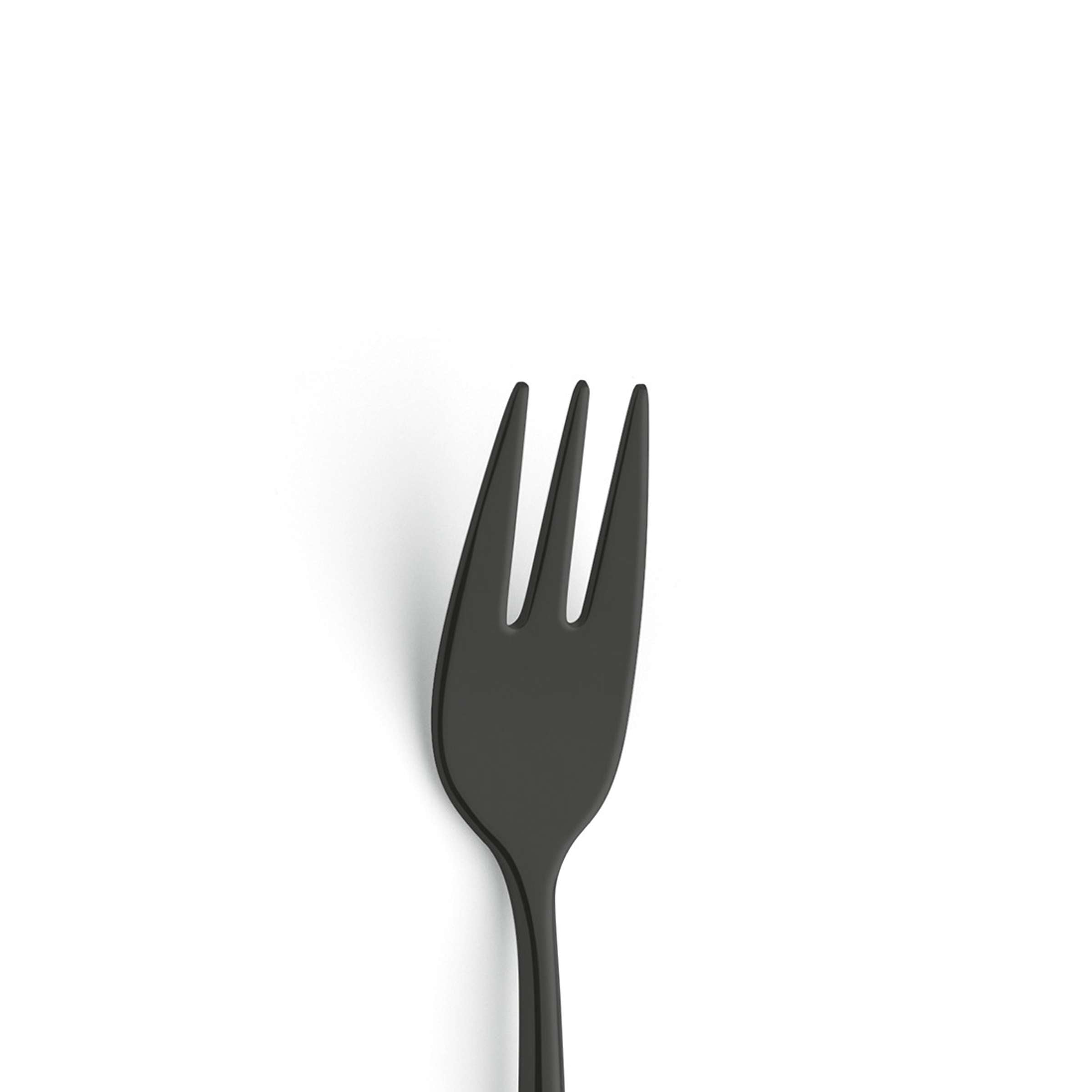 Schwarze VIVENDI Kuchengabel aus PVD-Beschichtung von Paul Wirths, elegantes Besteckstück für den Esstisch.