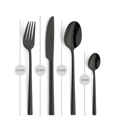 VIVENDI Besteckset 24-teilig PVD schwarz