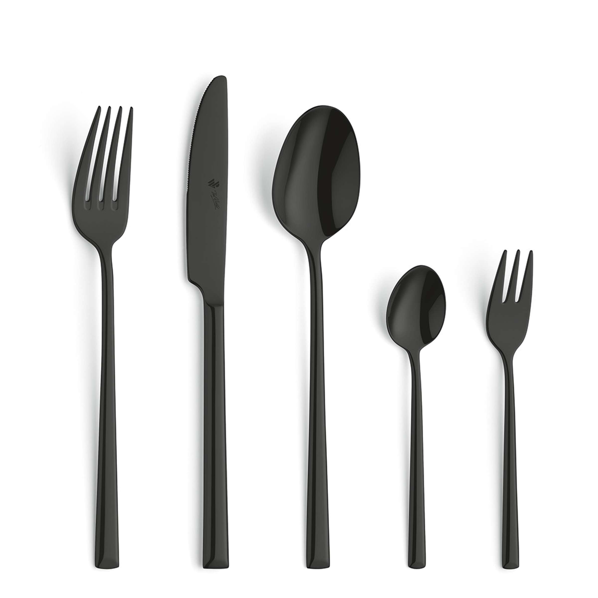Schwarzes VIVENDI Besteckset 30-teilig von Paul Wirths, Edelstahl mit PVD-Beschichtung, elegante Küchen- und Esstisch-Geschirr.