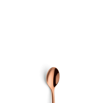 Paul Wirths SWING Kaffeelöffel aus PVD Kupfer, elegantes Einzelstück mit modernem Design, detailreiche Sicht auf den Löffel