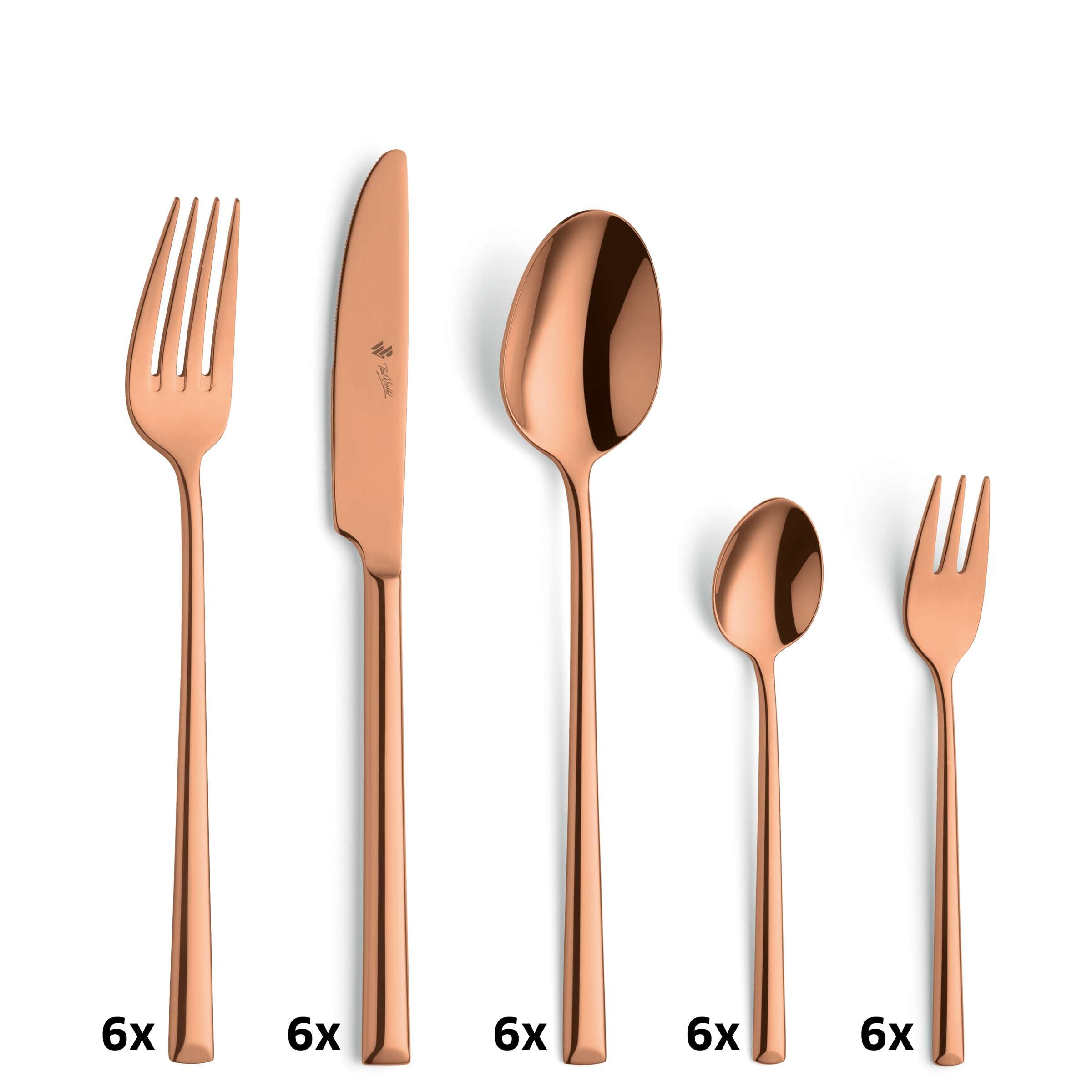 Paul Wirths VIVENDI 30-teiliges Besteckset aus PVD kupfer, hochwertiges Messer, Gabel, Löffel für elegantes Esstisch-Design