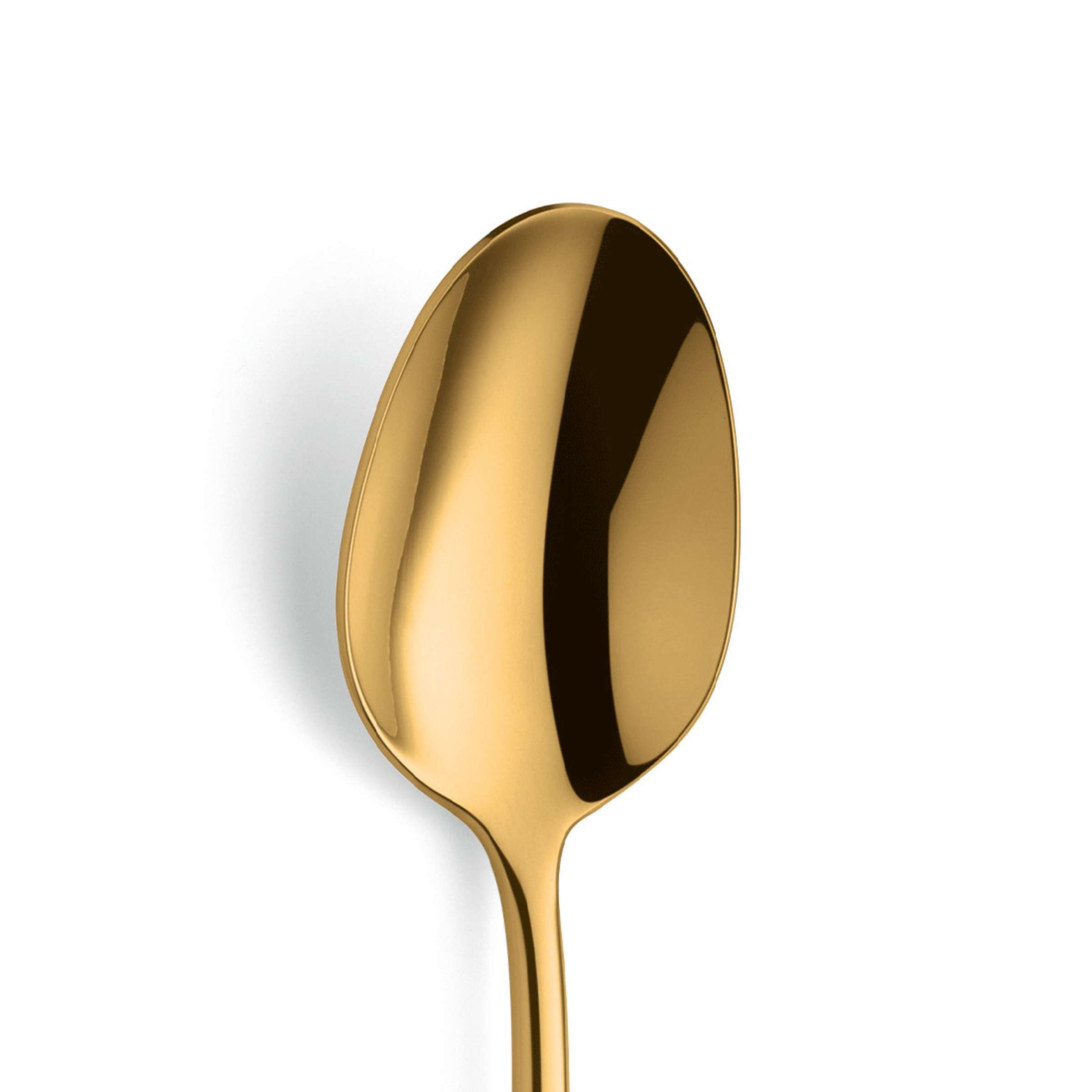 VIVENDI Menülöffel von Paul Wirths aus PVD gold, einzelnes Besteckstück, glänzende goldene Oberfläche, elegante Essbesteck-Design