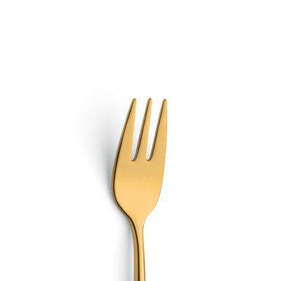 VIVENDI Kuchengabel von Paul Wirths, PVD gold, elegantes Besteckstück für feines Essen, detailreiche Aufnahme