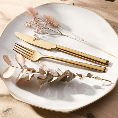 VIVENDI Salatgabel aus PVD-Gold von Paul Wirths, elegantes Besteckstück, für Salate und Tischdekoration, glänzendes Design