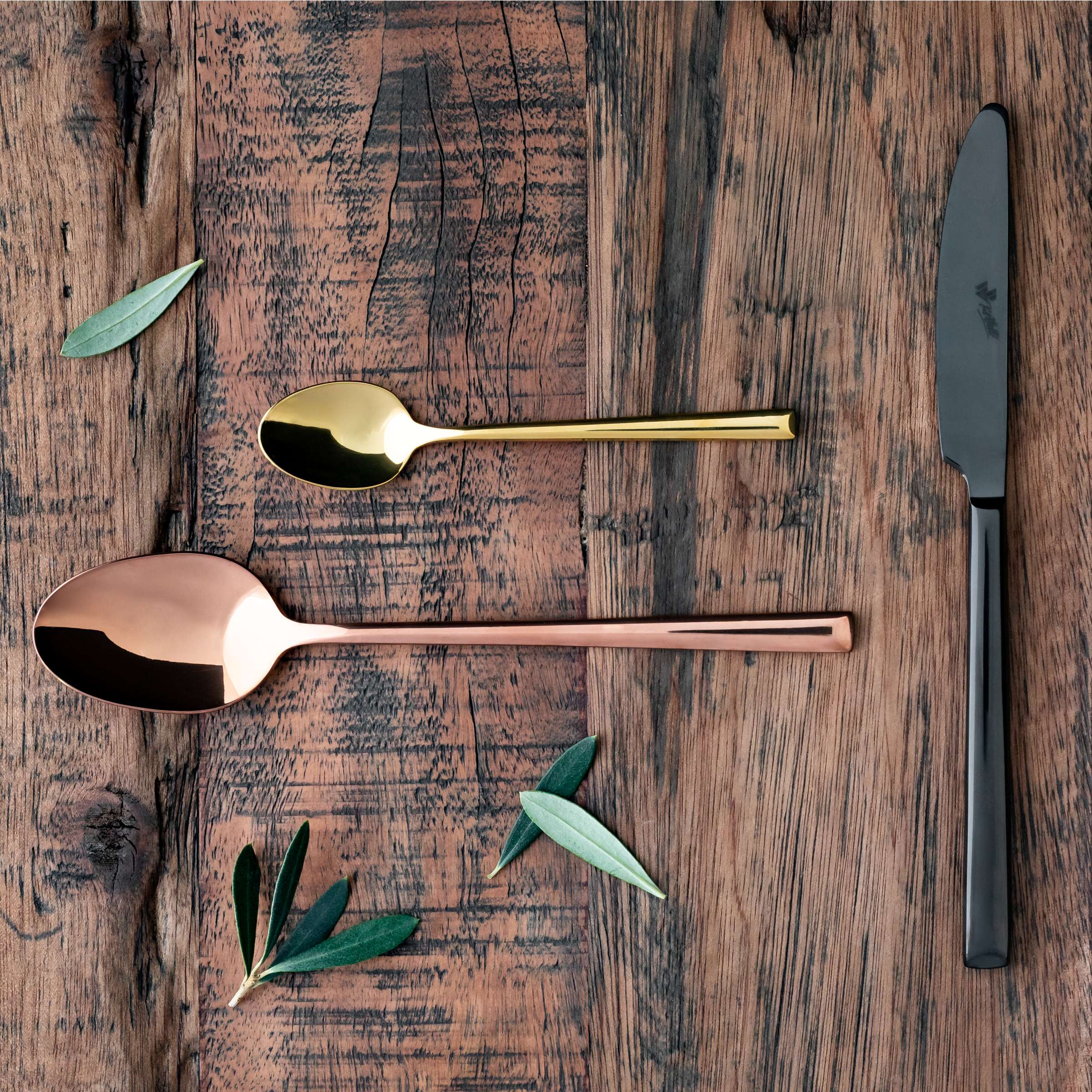 VIVENDI Besteckset 30-teilig von Paul Wirths, PVD-schwarz, Edelstahl, Messer, Gabeln, Löffel, modernes Design, glänzend